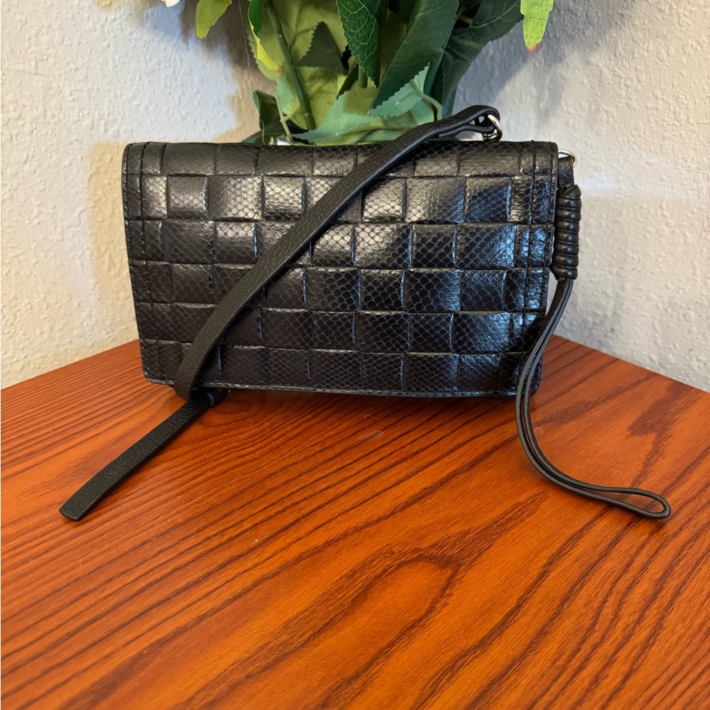 Vince Camuto Black Quilted Leather Clutch